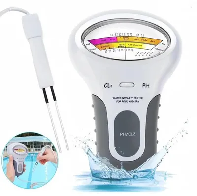 Zdjęcie produktu dla Urządzenie 2 w 1 do pomiaru pH i chloru, przenośny elektroniczny tester wody, urządzenie do kontroli jakości wody chlorowanej, miernik CL2 do basenów i akwariów