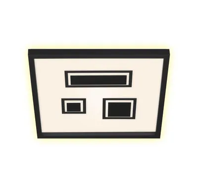 Image de Plafonnier LED, noir, rétro-éclairé, L 42,3 cm