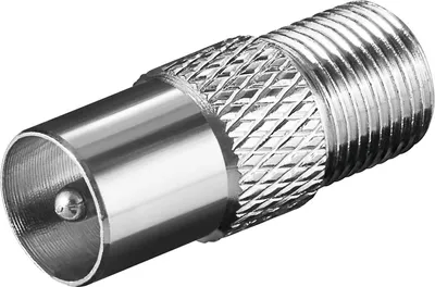 Produktbild von Goobay F-Adapter: F-Buchse > Koax-Stecker - Adapter-Stecker aus Zink