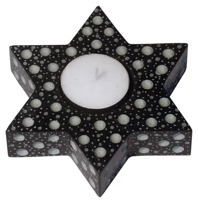 Produktbild von Teelicht "Stern" Speckstein schwarz 11x11cm
