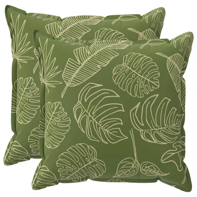 Productafbeelding van vidaXL Kussenhoezen, 2 stuks, met houten bladmotief, 55 x 55 cm, polyester