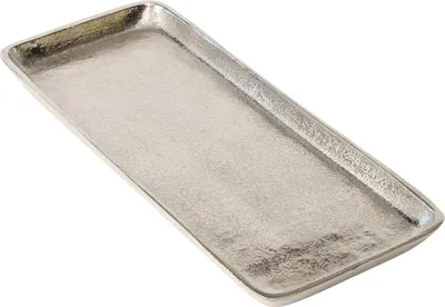 Produktbild von Deko-Tablett - 40 x 16 cm - Silbergrau - Aluminium