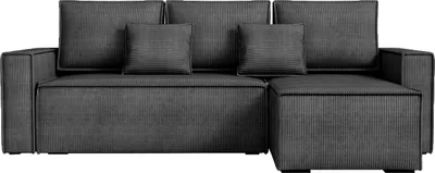 Produktbild von BroMARKT Ecksofa mit Schlaffunktion Dexter Schwarz Cord Rechts