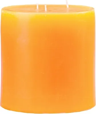 Produktbild von 3-Docht Kerze Gelb/Orange 15 x Ø 15 cm, Mehrdochtkerze, durchgefärbt