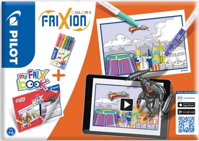 Produktbild von PILOT Fasermaler FRIXION COLORS - V2 Set "My Frix Book" 6 Fasermaler + Malbuch