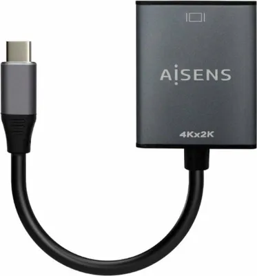 Zdjęcie produktu dla AISENS aluminiowy konwerter USB-C na HDMI 4K@30Hz, USB-C/M-HDMI/H, szary, 15 cm