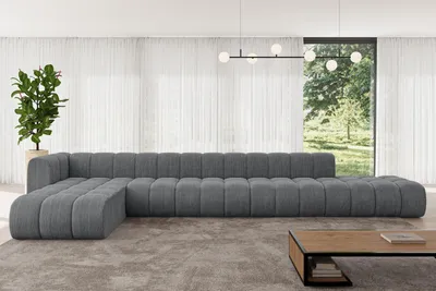 Produktbild von ALTDECOR Modulares Sofa Ecksofa in L-Form - Zuvon-L3 - 478x177x70 cm Dunkelgrau - Corner modular Sofa Eckcouch Couch Wohnlandschaft Cauchsofa Bodensofa Polstersofa