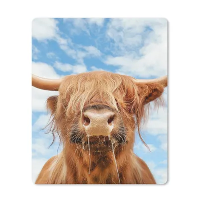Produktbild von MuchoWow® Mauspad Mousepad Schottischer Highlander - Wolke - Tiere 30x40 cm - Mousepads - Maus Mat - Pad - Mausunterlage - Mausmatten