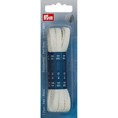 Obrázok produktu pre Ploché šnúrky 8 mm, 120 cm, biele