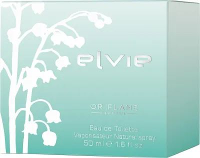 A product box for Oriflame Elvie Eau de Toilette.