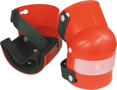 Produktbild von Knieschoner mit Gelenk, orange, PVC-Hartschale