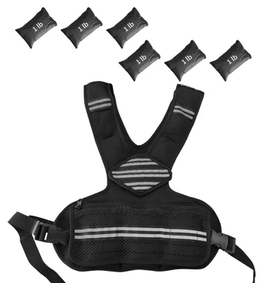 Obrázek produktu pro Zátěžová vesta – nastavitelná tréninková vesta – 1,8–4,5 kg – reflexní pruhy – kapsy – unisex – běh a chůze