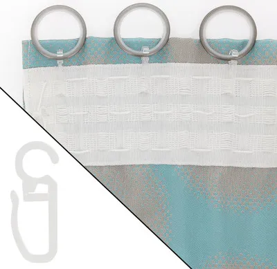 Produktbild von Faltenlegehaken transparent für Gardinenring Stärke 9 mm 12 Stk.