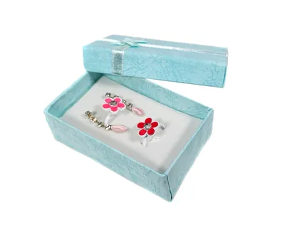 Produktbild von 10 stück Schmucketuis Geschenkbox Schmuckkästchen für Kette Ringe Ohrstecker (hellblau)