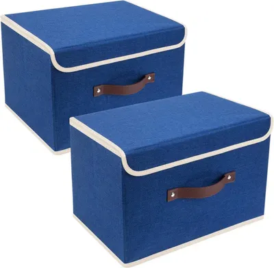 Produktbild von TYEERS Faltbare Aufbewahrungsbox 38x25x25 cm 2-Stück Klassisch Blau