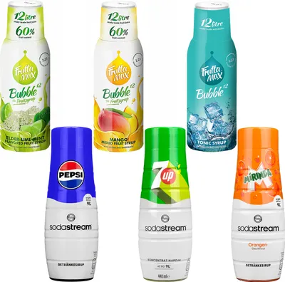 Produktbild von FruttaMax SodaStream Sirup Set 6 Sorten Getränkesirup für Sprudler