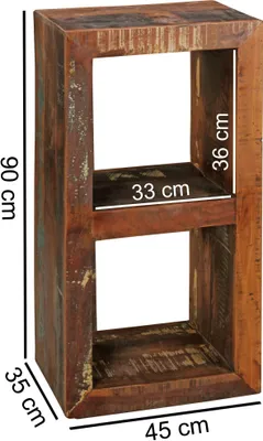 Produktbild von Bücherregal Kalkutta 45 x 35 x 90 cm | Massivholz Regal mit