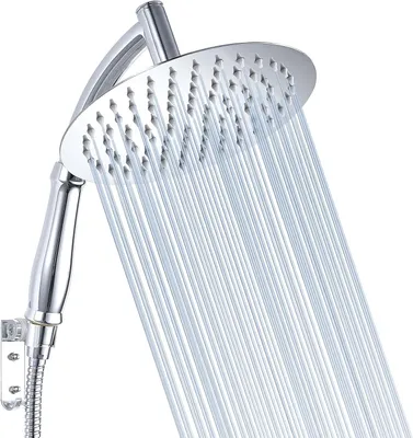 Produktbild von Regendusche 8 Zoll, mit Handbrause, Edelstahl, Chrom, für Badezimmer