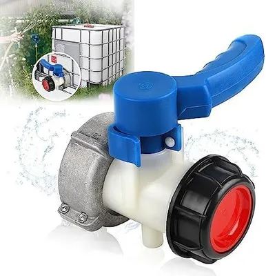 Produktbild von Adapter Kugelhahn IBC Tank Zubehör Tank Ablasshahn IBC Absperrhahn Auslaufhahn Klappenhahn für IBC Container, Wassertank, Regentonne, Kanister DN50 (75mm)