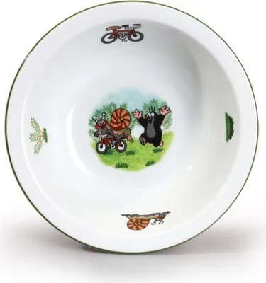 Produktbild von Thun 1794 Kinderschüssel, Praktik, Tschechisches Porzellan, 16 cm, grüner Streifen, Thun