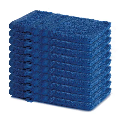 Produktbild von Lavea® 10er Set Waschhandschuh 15x21 cm – Waschhandschuhe aus 100% Baumwolle, weicher Frottee Waschlappen, – Frottierserie Elena – Royalblau