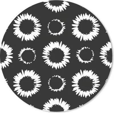 Produktbild von MuchoWow® Mauspad Mousepad Blumen - Muster - Schwarz 40x40 cm - Mousepads - Maus Mat - Pad - Mausunterlage - Schreibtisch Accessoires