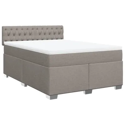 Imagen del producto de Cama con somier y colchón vidaXL, color taupe, 160x200 cm, tapizada en tela