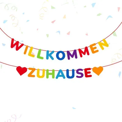 Filz-Girlande mit Herzmotiven, wiederverwendbar, 1 Set