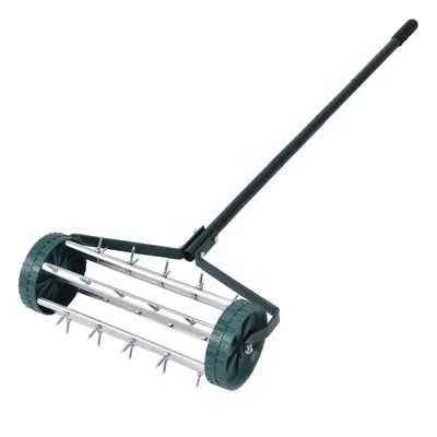 Image de COSTWAY Aérateur de gazon Rouleau à gazon Aérateur de gazon Scarificateur Rouleau à gazon Jardin
