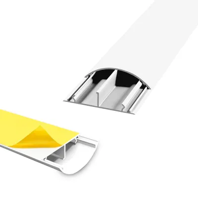 Produktbild von ARLI Kabelkanal halbrund selbstklebend 50x12 mm Weiß – 4x 1m Wand- & Fußboden Kabelbrücke PVC Installationskanal