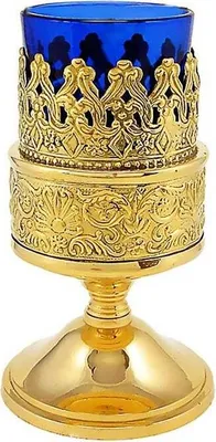 Produktbild von Ritual Windlicht Öllampe H. 13cm Ø 5,5cm Vergoldet Deko Laterne Handarbeit 2971