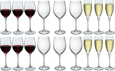 Immagine prodotto di Set di bicchieri da vino Bormioli Rocco Premium (bicchieri da vino e bicchieri da champagne) – 18 pezzi