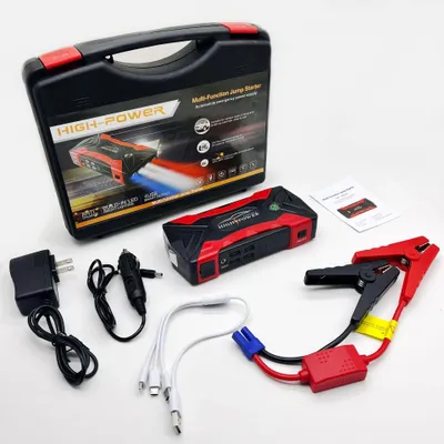 Produktbild von Auto Starthilfe Powerbank - 12V 1000A Starthilfegerät - Tragbarer Batterie Booster - Notstartgerät mit USB Ladefunktion - Schwarz