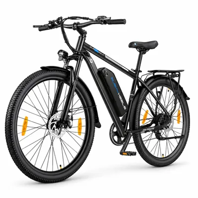 Produktbild von E-Bike Mountainbike Trekkingrad Damen Herren 26 Zoll, 360 Wh, breite Reifen, Federgabel Kettenschaltung, Heckmotor, 360 Wh, (Beleuchtungsset