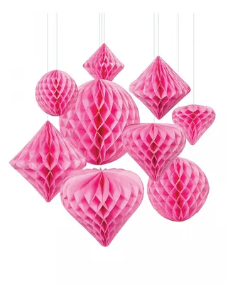 Produktbild von Party Wabendeko & Wabenball Hängedeko Set 12 St. Pink