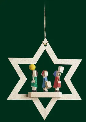 Produktbild von Christbaumschmuck Stern mit Laternenkinder Höhe= 8cm NEU