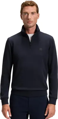 Produktbild von Hugo Boss Pullover Stehkragen dunkelblau einfarbig Baumwolle