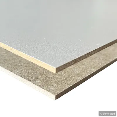 Produktbild von HDF Rückwandplatte 3 mm einseitig Nachbildung in grau beschichtet