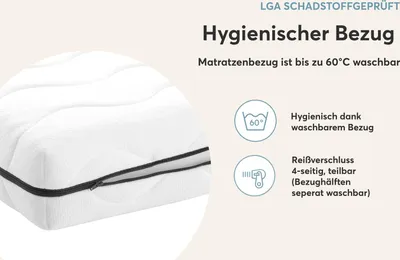 Produktbild von Kinder- und Jugendmatratze Softwelle Härtegrad H1/2 (RG 30) 100 x 200 cm mit Funktionsbezug