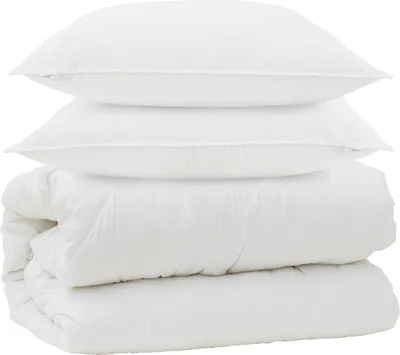 Produktbild von vidaXL Decke mit Kissen mit Kissen 3 Stk. Weiß Mikrofaser