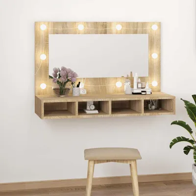 Obrázok produktu pre vidaXL Zrkadlová skrinka s LED Sonoma dub 90x31,5x62 cm