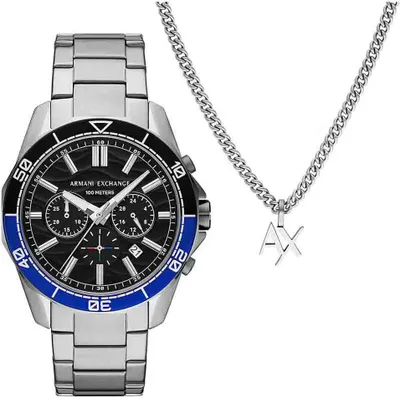 Produktbild von Armani Exchange Herrenuhr Armani Exchange Spencer Chronograph SET Herrenuhren ArmaniExchange-AX7166SET
