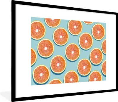 Produktbild von MuchoWow® Gerahmtes Poster Orange - Sommer - Blau 80x60 cm - Poster mit Schwarzem Bilderrahmen Wandposter Rahmen Foto Bilder - Schlafzimmer-Dekorationen - Fotoposter