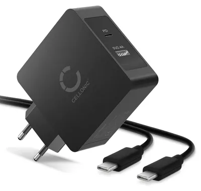 Immagine prodotto di CELLONIC Caricatore + Cavo USB compatibile con , Caricabatteria USB C Type C di ricambio per telefono cellulare smartphone, 5V-15V 5.4A