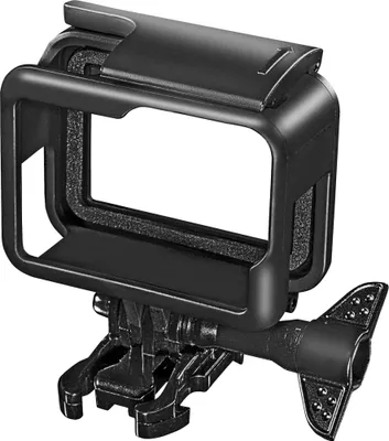 Produktbild von Mantona 21451 Comfort Frame kompatibel mit GoPro Hero, Befestigungsrahmen, Actioncam, Inkl. Schnellspann Halter, Linsenschutz Kappe und Schutzscheibe, Black, Silver, White
