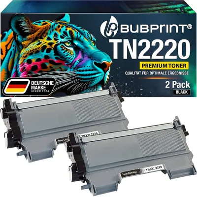 Produktbild von Bubprint 2 Toner kompatibel mit Brother TN-2220 Schwarz