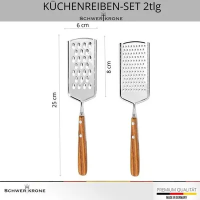 Produktbild von Küchenreibe Set 2-teilig Edelstahl Schaber grob-fein