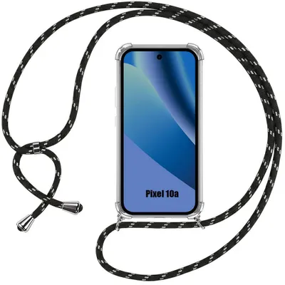 Image de Coque pour Google Pixel 10a, Protection Renforcée TPU Antichoc Transparent avec Cordon Noir