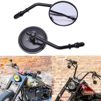 Obrázok produktu pre Zrkadlá na motocykel, závit M8, 8 mm, 360° otočné, hliník, čierna farba, sada 2 kusy