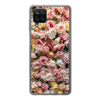 Produktbild von MuchoWow® Handyhülle Schutzhülle Hülle für Samsung Galaxy A12 Rosen - Farben - Wand Silikon Softcase Handy Hülle - Bild